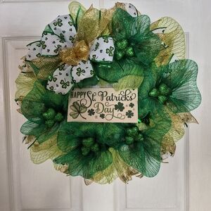 St Patricks Day Wreath, Decoration For Door Or Wall